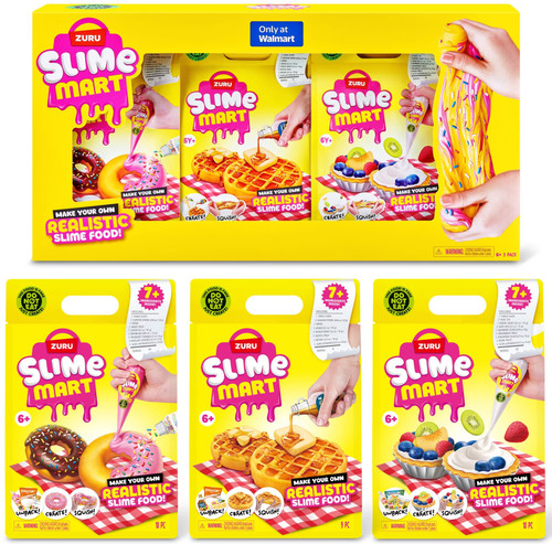 Slime Mart Small Bag Donuts, Waffles & Pie Tart Exclusive Slime Kit 3-Pack Make Your Own Realistic Slime Food!、ToyWiz、kayou