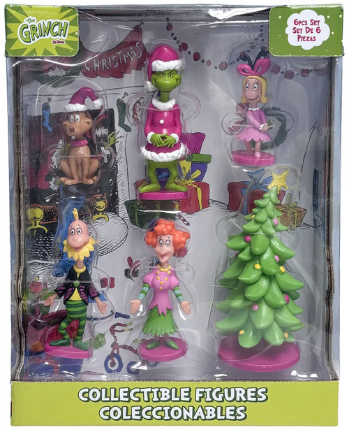 Dr. Seuss The Grinch Who Stole Christmas 2026 The Grinch, Cindy Lou, Betty Lou, Lou Lou, Max & Christmas Tree Collectible PVC Figure 6-Pack Boxed Set、ToyWiz、kayou