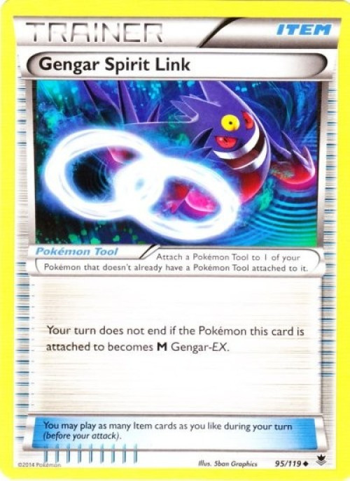 Pokemon X & Y Phantom Forces Uncommon Gengar Spirit Link #95 Reverse Holo Moderately Played、ToyWiz、kayou