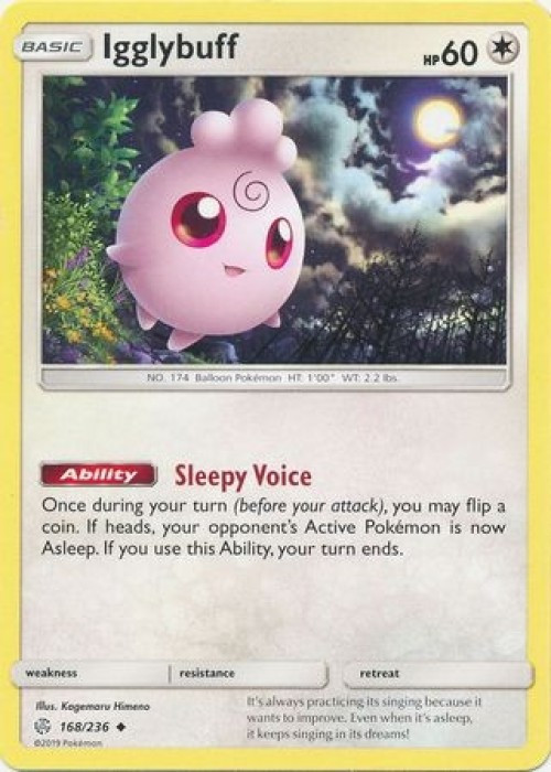 Pokemon Trading Card Game Sun & Moon Cosmic Eclipse Uncommon Igglybuff #168 Reverse Holo、ToyWiz、kayou