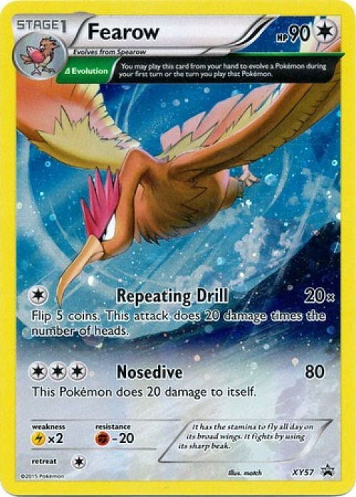 Pokemon X & Y Promo Promo Fearow XY57 Holo Heavily Played、ToyWiz、kayou