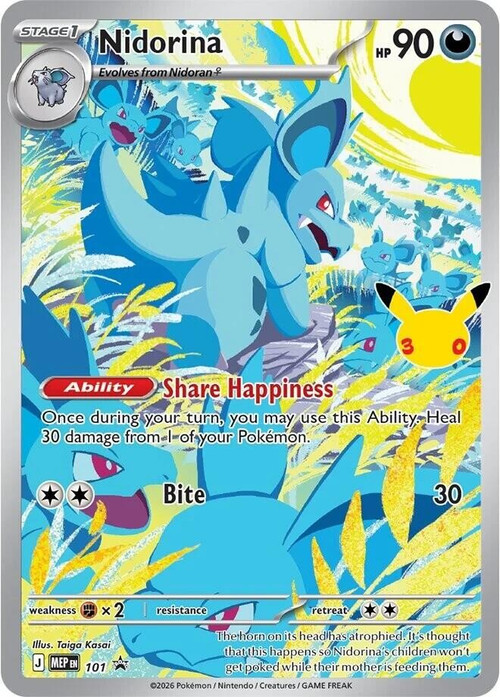 Pokemon Mega Evolution 30th Celebration Promo Nidorina MEP101、ToyWiz、kayou
