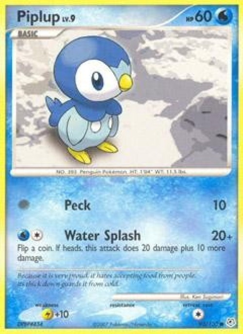 Pokemon Diamond & Pearl Common Piplup #93 Reverse Holo Heavily Played、ToyWiz、kayou
