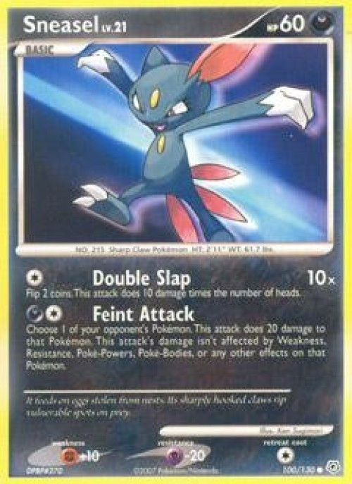 Pokemon Diamond & Pearl Common Sneasel #100 Reverse Holo Lightly Played、ToyWiz、kayou