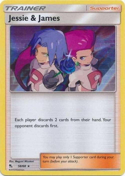 Pokemon Trading Card Game Hidden Fates Holo Rare Jessie & James #58 Reverse Holo Lightly Played、ToyWiz、kayou
