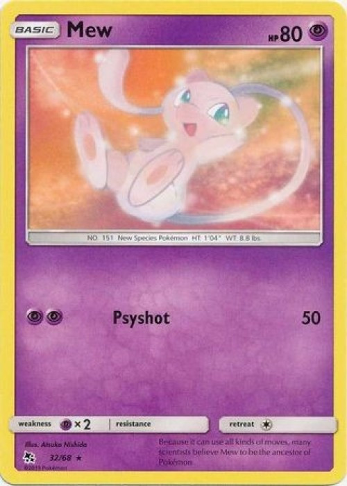 Pokemon Trading Card Game Hidden Fates Rare Mew #32 Reverse Holo、ToyWiz、kayou