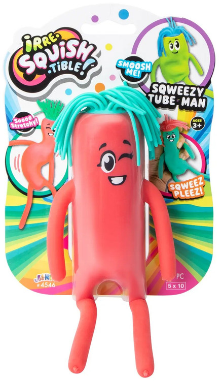 Irre-Squish-Tible! Sqweezy Tube Man RED & GREEN Squishy Toy、ToyWiz、kayou
