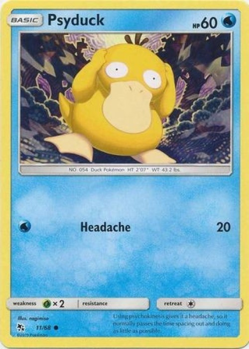 Pokemon Trading Card Game Hidden Fates Common Psyduck #11 Reverse Holo、ToyWiz、kayou