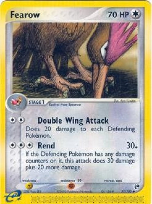 Pokemon EX Sandstorm Uncommon Fearow #37 Reverse Holo Moderately Played、ToyWiz、kayou