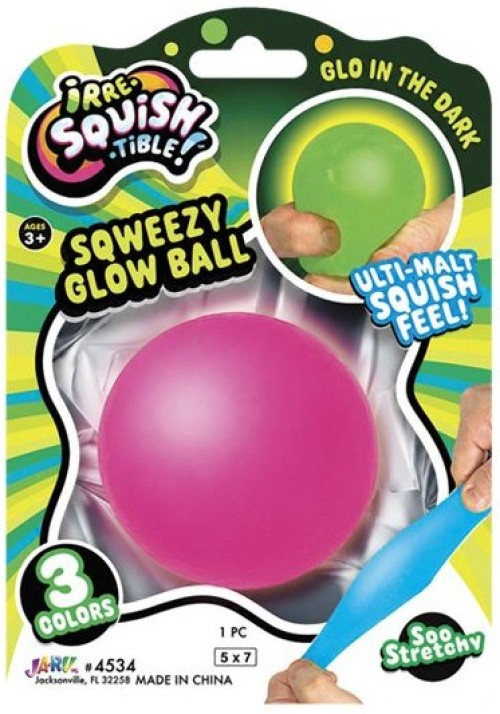 Irre-Squish-Tible! Sqweezy Glow Ball PINK 2.5-Inch Squishy Toy、ToyWiz、kayou