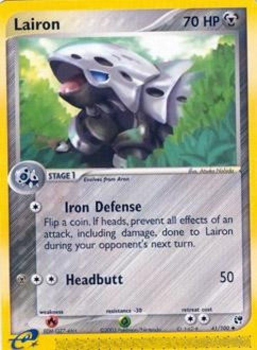 Pokemon EX Sandstorm Uncommon Lairon #41 Reverse Holo Moderately Played、ToyWiz、kayou