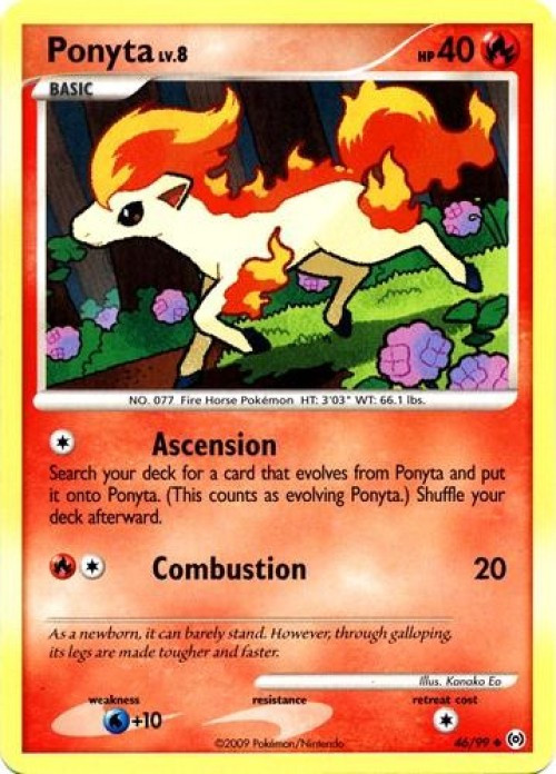 Pokemon Trading Card Game Platinum Arceus Uncommon Ponyta #46 Reverse Holo Moderately Played、ToyWiz、kayou