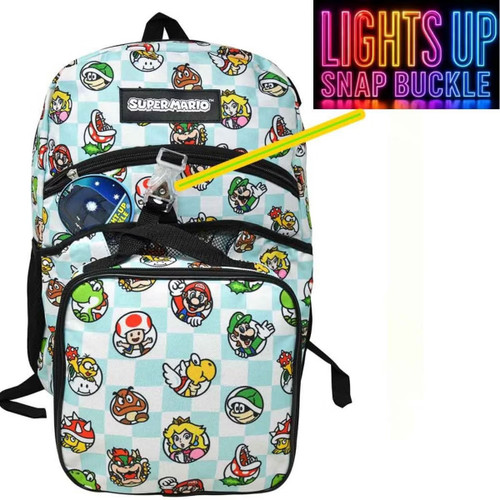 Nintendo Super Mario 16-Inch Backpack with Lunch Bag Light-Up、ToyWiz、kayou