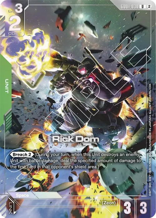 Gundam Trading Card Game Newtype Rising Uncommon Rick Dom GD01-030 Promo、ToyWiz、kayou