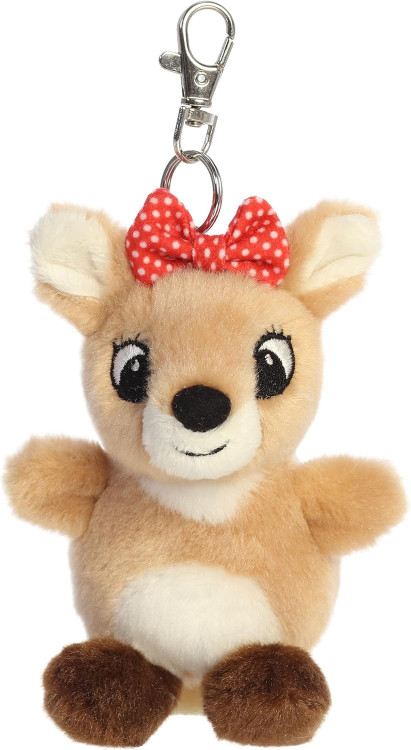 Rudolph the Red-Nosed Reindeer Palm Pals Clarice 4-Inch Plush Clip-On、ToyWiz、kayou