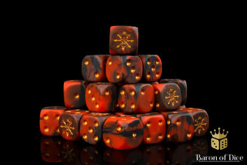 Baron Of Dice 6-Sided d6 Tainted Knight, Red Dice Pack 25-Count (Rounded)、ToyWiz、kayou