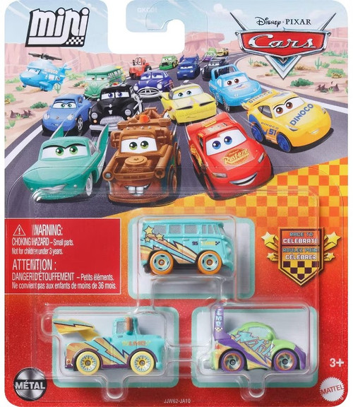 Disney / Pixar Cars Race to Celebrate Die Cast Metal Mini Racers Fillmore, Mater & Wingo Car 3-Pack、ToyWiz、kayou