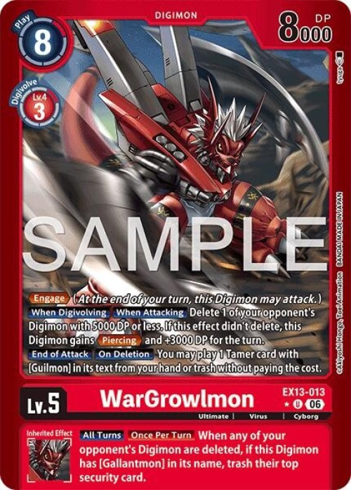 Digimon Trading Card Game Chivalrous XIII Single Card Uncommon