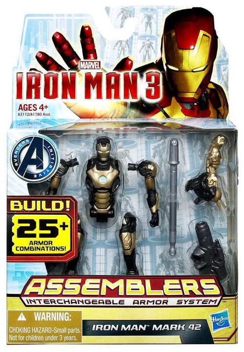 Iron Man 3 Assemblers Iron Man Mark 42 Action Figure Silver Black