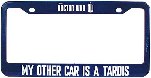 Dr Who Don't Blink License Plate Frame - Metal 12x6 Inch Blue Background Custom Frame