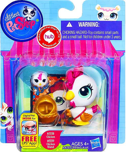 Littlest Pet Shop Chicken Chicken Friend Figure 2-Pack 3338, 3339 Hasbro  Toys - ToyWiz