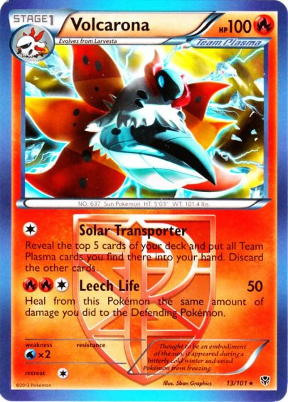 Pokemon Black White Plasma Blast Single Card Rare Volcarona 13 - ToyWiz