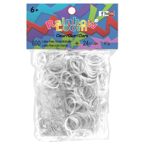 Rainbow Loom JELLY Clear Rubber Bands Refill Pack RL7 600 Count