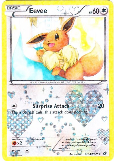 Pokemon Black & White Legendary Treasures Radiant Collection Uncommon Eevee  RC14