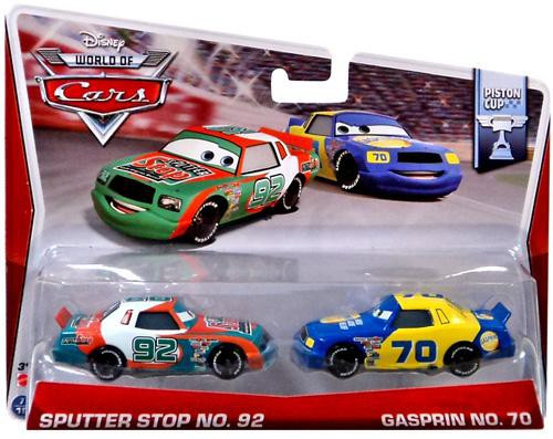 Disney / Pixar Cars The World of Cars Series 2 Sputter Stop No. 92 &  Gasprin No. 70 Diecast Car 2-Pack #8/16