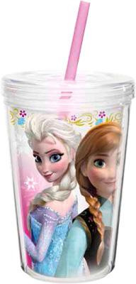 Disney Frozen 14 Oz Anna & Elsa Tritan Water Bottle [Pink]