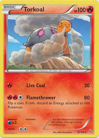 Pokemon Trading Card Game XY Flashfire Uncommon Torkoal #16 Pokemon Trading Card Game XY Flashfire Uncommon Torkoal #16