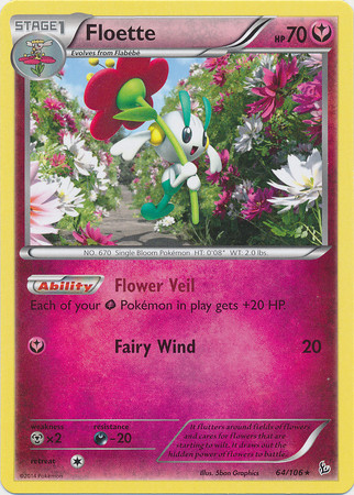 Pokemon Trading Card Game XY Flashfire Single Card Rare Floette 64 - ToyWiz