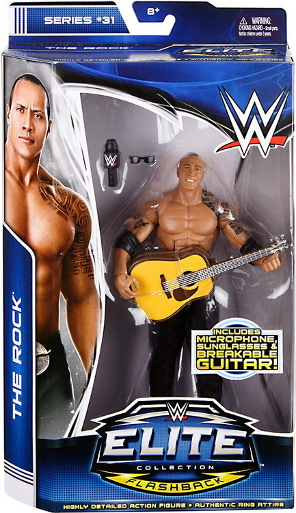 WWE Wrestling Elite Collection Series 31 The Rock Action Figure [Microphone, Sun