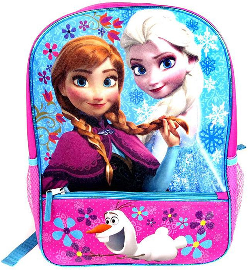 Disney Anna and Elsa Backpack from Frozen 2; Floral Disney Frozen Book Bag: Anna & Elsa Purple & Blue Flowers  main image 4