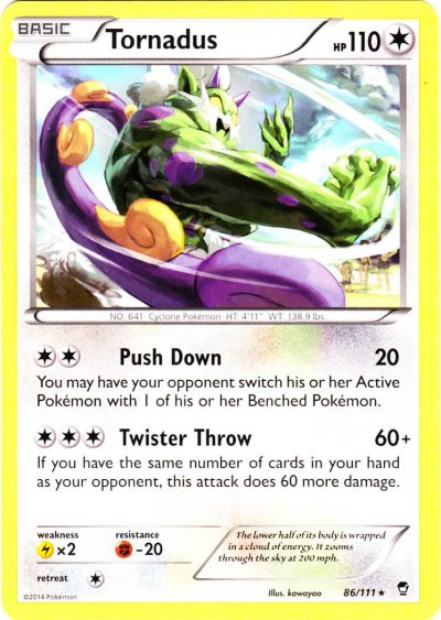 Pokemon X Y Furious Fists Single Card Rare Tornadus 86 - ToyWiz