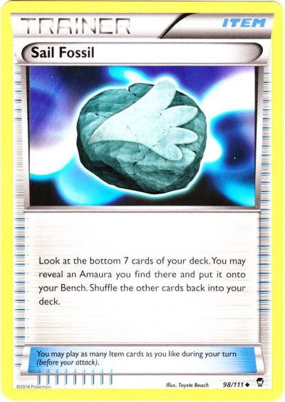 Pokemon X Y Furious Fists Single Card Uncommon Sail Fossil 98 - ToyWiz