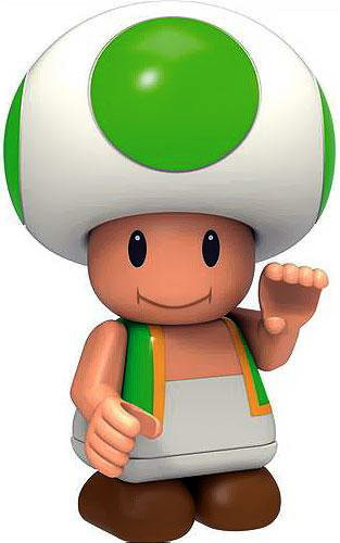 KNEX Super Mario Wii Toad 2 Minifigure Green Loose - ToyWiz
