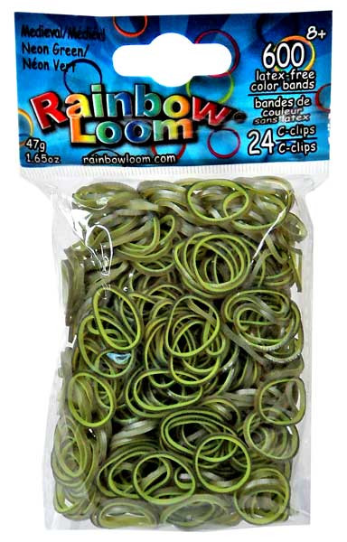 Rainbow Loom Medieval Neon Green Rubber Bands Refill Pack (600 ct)