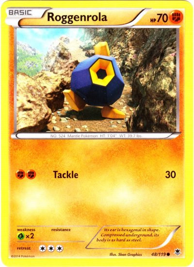 roggenrola pokemon card holofoil pattern or surface detail) Roggenrola 046/086 Common Pokemon TCG