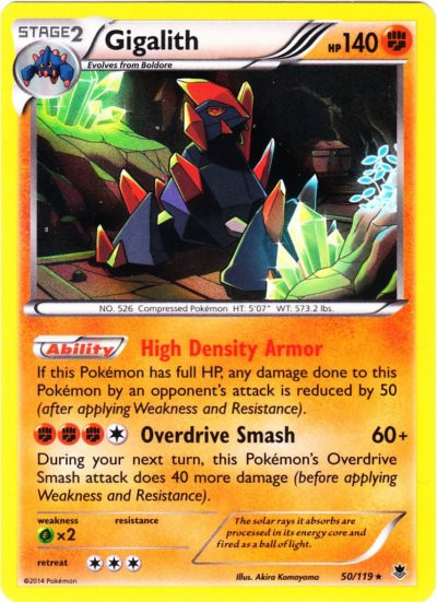 Pokemon X Y Phantom Forces Single Card Rare Holo Gigalith 50 - ToyWiz Pokemon X Y Phantom Forces Single Card Rare Holo Gigalith 50 - ToyWiz