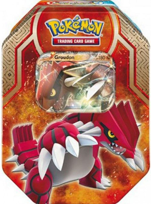 Pokemon 2015 Legends of Hoenn Groudon-EX Tin Set 4 Booster Packs
