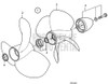 Volvo Penta J2 Front Aluminium Three Blade Left Hand Rotation Duoprop (21924222)