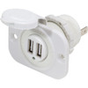 Blue Sea 12V DC Dual USB Charger Socket - White 1016200