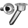 Mate Series Stainless Steel 30&deg; Rod &amp; Cup Holder - Drain - Round Top C1030D