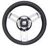 Uflex Morosini 13.8" Steering Wheel - Black Polyurethane w/Stainless Steel Spokes &amp; Chrome Hub MOROSINI U/CH/B