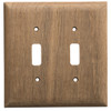 Whitecap Teak 2-Toggle Switch/Receptacle Cover Plate 60176