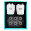 Toadfish Non-Tipping 10oz White Rocks Tumblers w/Ice Ball Tray - 2 Tumblers 1119