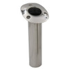 C.E. Smith 70 Series Standard Flush Mount Rod Holder - 15 Degree - Stainless Steel - Gimbal Bar Bottom - Black Liner 536710