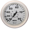 Faria Dress White 4" Speedometer - 80MPH (Pitot) 33113