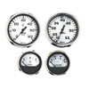 Faria Spun Silver Box Set of 4 Gauges f/Outboard Engines - Speedometer, Tach, Voltmeter &amp; Fuel Level KTF0182